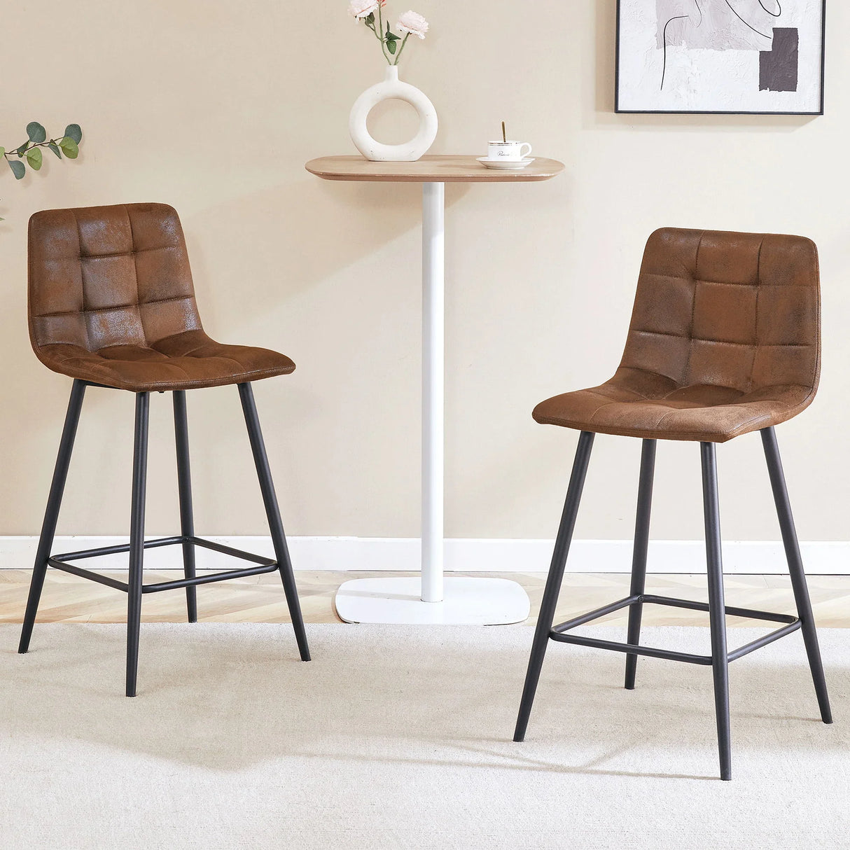 Bar Chair Set Comfortable With Metal Legs And Ergonomic Design - Furniture Home Direct