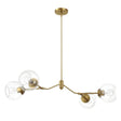 Jewel - 4 Lights Modern Farmhouse Chandelier Ceiling Hanging Light Fixture - Clear / Gold - Furniture Home Direct