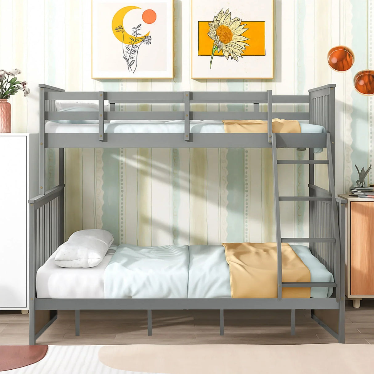 Bunk Bed With Ladder, And Safety Guard Rails - Furniture Home Direct