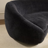 125.98' Modern Curved Sofa With Love Heart Design - Black - Furniture Home Direct