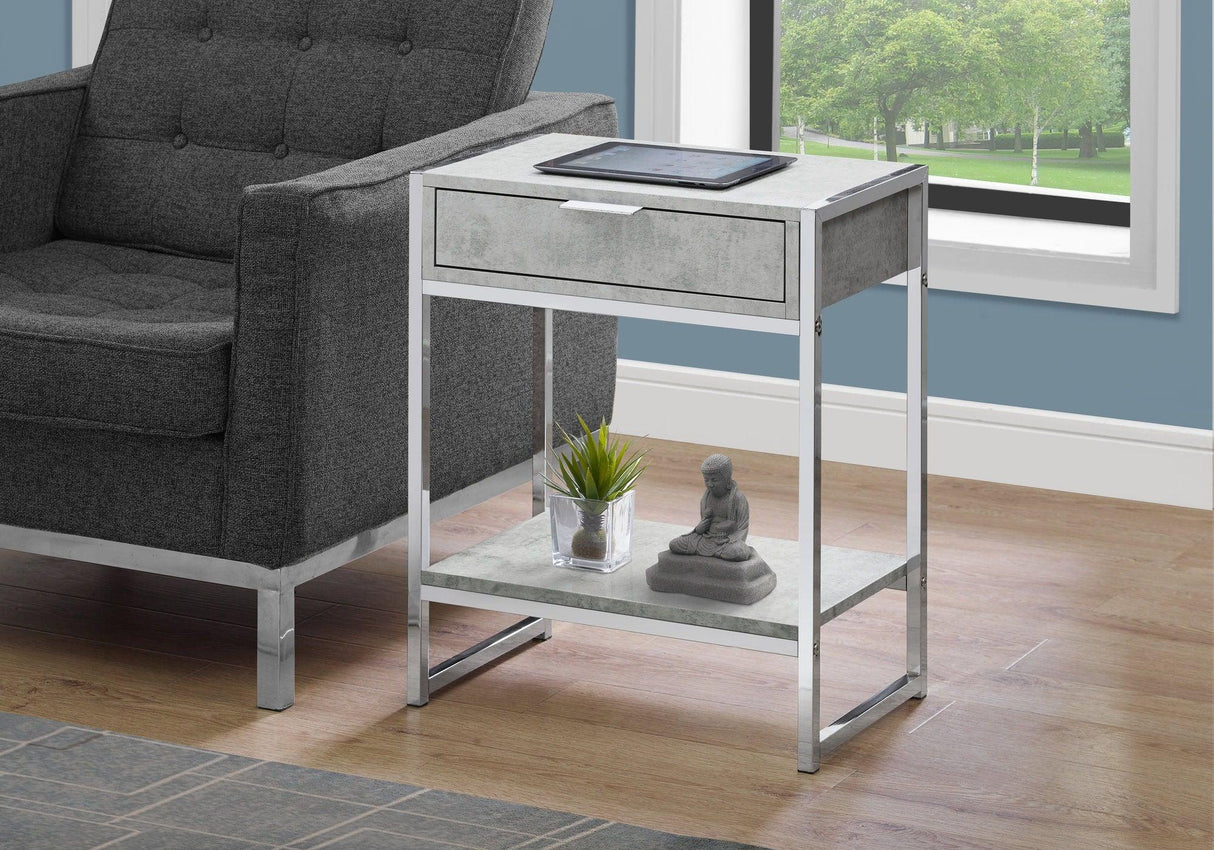Accent Side Table, Storage Drawer, Spacious Tabletop - Furniture Home Direct