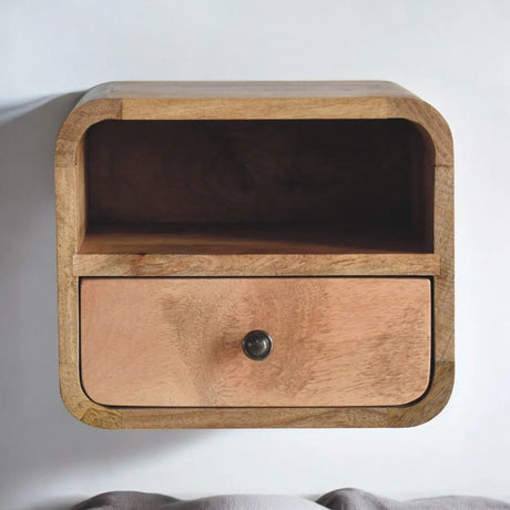 Curved Upper Slot Floating Nightstand - Furniture Home Direct