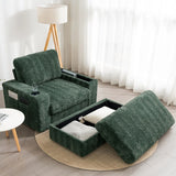 Oversized Chaise Lounge Indoor Rabbit Fur Sofa Bed With Storage Ottoman And Armrests Cup Holders With Deep Seat - Furniture Home Direct