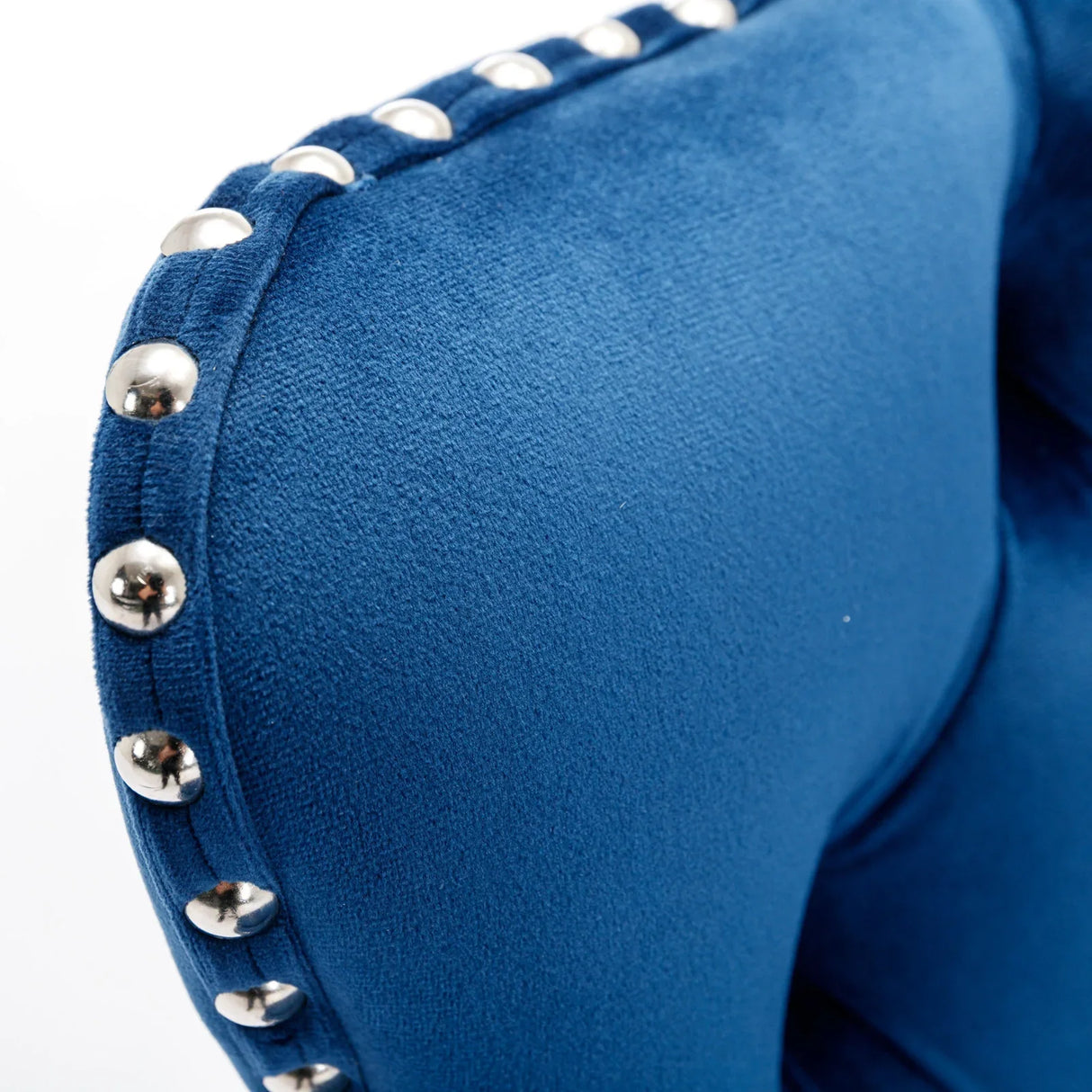 Counter Height Bar Stool Swivel Tufted Velvet Back Blue - Furniture Home Direct