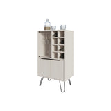 Fairfax WIne Cabinet with glass rack and storage,white - Furniture Home Direct