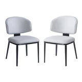 5 Pieces Modern Faux Leather And Metal Dining Set