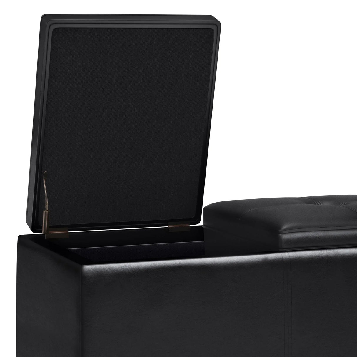 Avalon - Tray Storage Ottoman With Lift Up Lids - Midnight Black - Furniture Home Direct