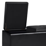 Avalon - Tray Storage Ottoman With Lift Up Lids - Midnight Black - Furniture Home Direct