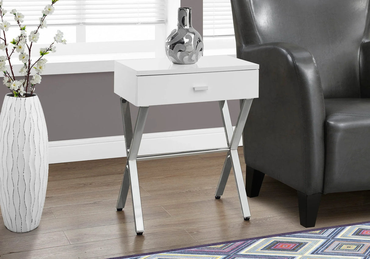 Accent Side X Table, Storage Drawer, Contemporary & Modern - Furniture Home Direct