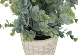 13" Tall, Artificial Plant, Eucalyptus Grass, Indoor, Faux, Fake, Table, Greenery, Potted, Decorative (Set of 2) - Green / White - Furniture Home Direct