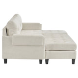 Sleeper Sectional Chenille L Shaped With Chaise Beige - Furniture Home Direct