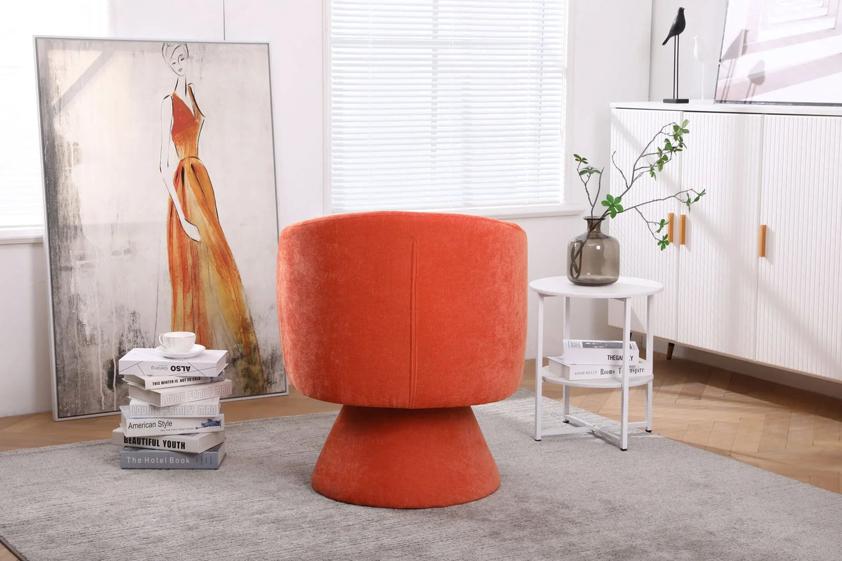 Swivel Accent Chair Armchair, Round Barrel Chair For Living Room Bedroom - Furniture Home Direct