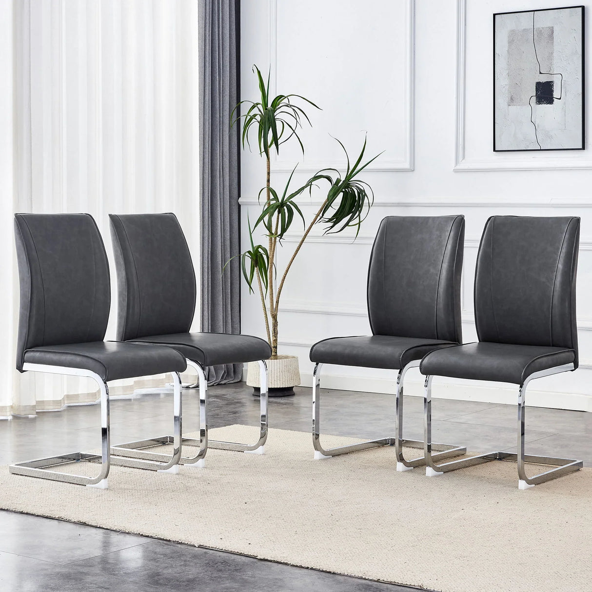 Luxury Simple Arch High Resilience Dining Chair With Arched Leg - Furniture Home Direct