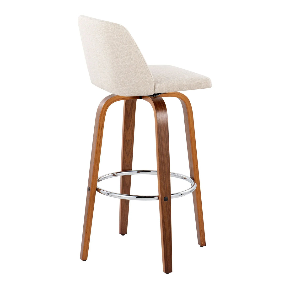 Toriano - Mid Century Modern Fixed Height, Barstool With Swivel With Round Footrest (Set of 2) - Furniture Home Direct