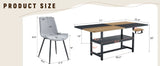 Dining Set With Wooden Table And Eight Chairs Light Gray - Furniture Home Direct