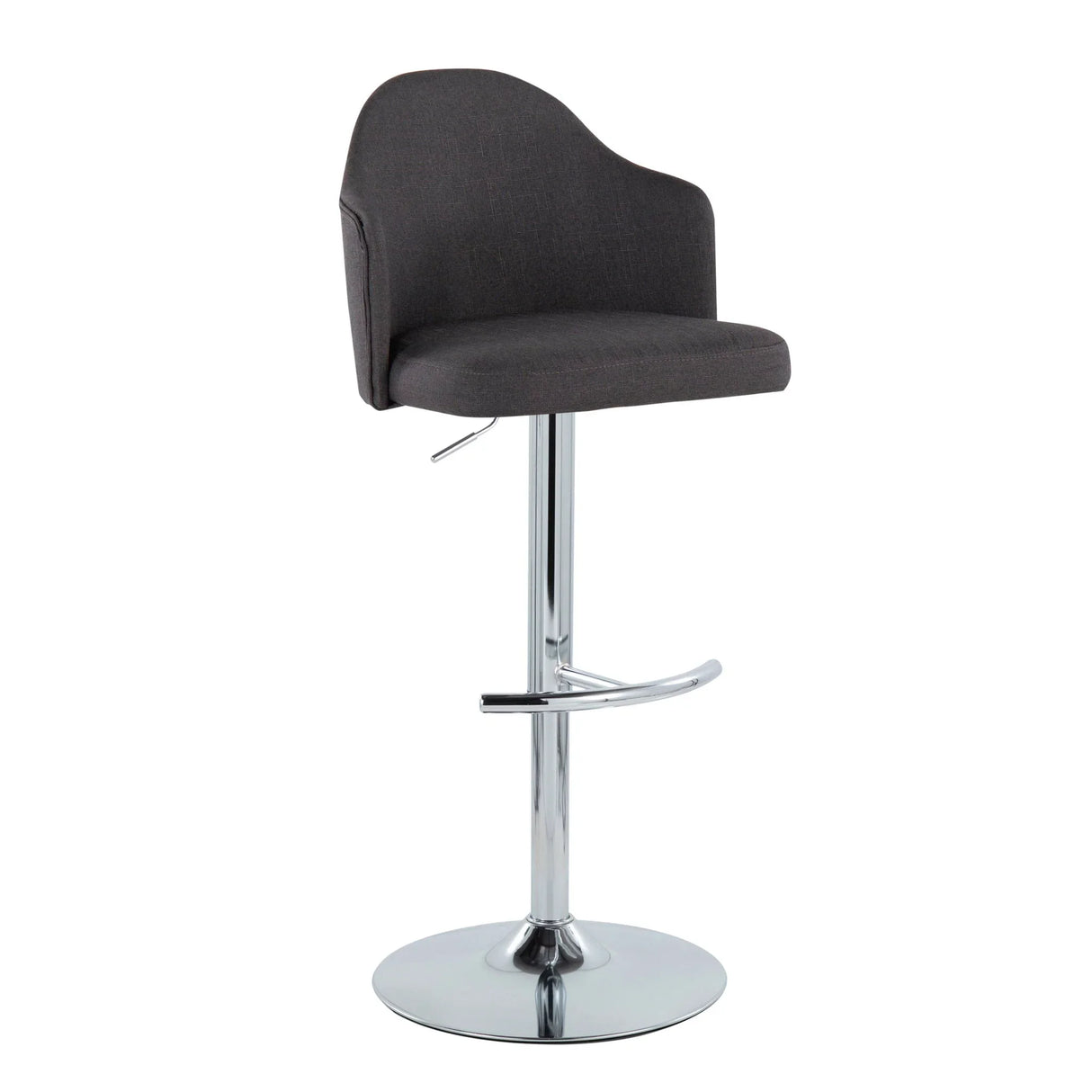 Ahoy - Contemporary Adjustable Barstool With Swivel With Rounded T Footrest (Set of 2) - Furniture Home Direct