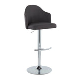 Ahoy - Contemporary Adjustable Barstool With Swivel With Rounded T Footrest (Set of 2) - Furniture Home Direct