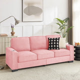 Modern Snowfleece Fabric 3 Seater Sofa With Cup Holder - Furniture Home Direct