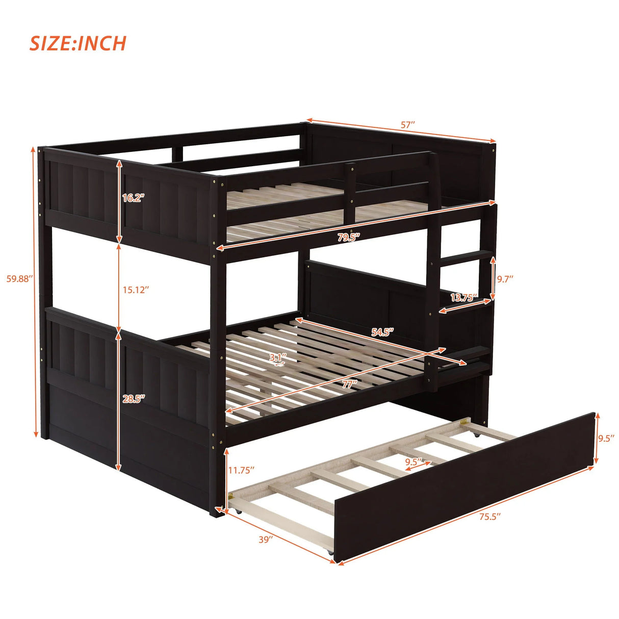 Bunk Bed With Twin Size Trundle - Furniture Home Direct