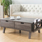 Antique Wood Coffee Table, Living Room Table With Two Storage Drawers - Furniture Home Direct