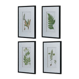 Botanical And Fern Wall Art, Wall Decor For Living Room Dining Room Entryway (Set of 4) - White / Black - Furniture Home Direct