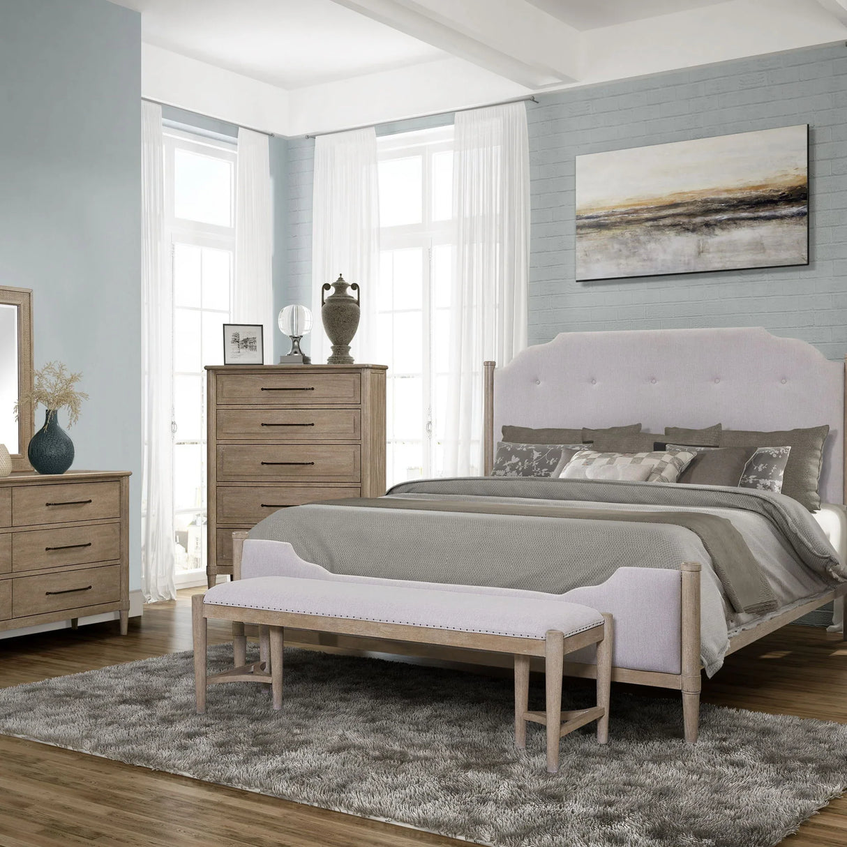 Open Nightstand With 2 Drawers - Furniture Home Direct