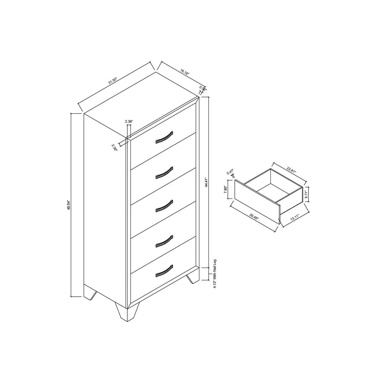 Carlos - Chest - Black - Furniture Home Direct