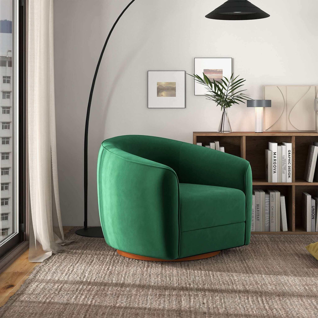 Elise - Mid-Century Modern Swivel Chair - Furniture Home Direct