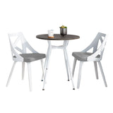 Clara Charlotte - 3 Piece Round Dinette Set Vintage With Rounded - Furniture Home Direct