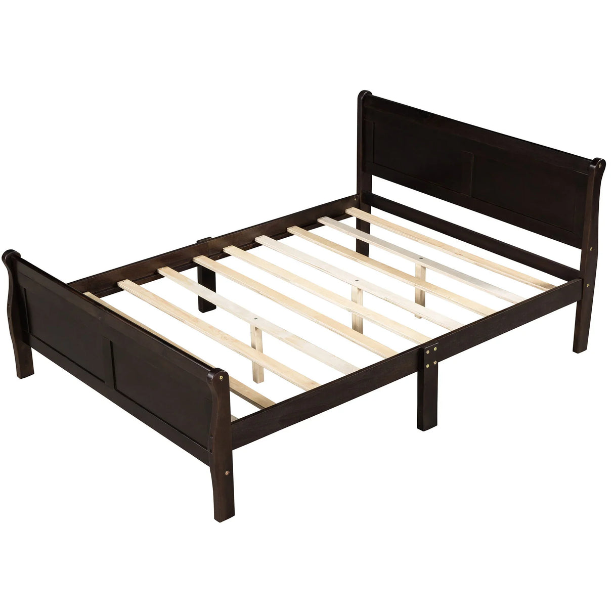 Platform Bed Frame Mattress Foundation Sleigh Bed With Headboard / Footboard / Wood Slat Suppor - Furniture Home Direct