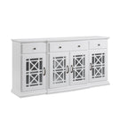 Classic Fretwork Detailed Glass Door Sideboard - Furniture Home Direct