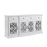Classic Fretwork Detailed Glass Door Sideboard - Furniture Home Direct