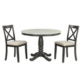 Dining Set Marble Table With Upholstered Chairs Gray - Furniture Home Direct