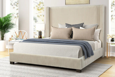 Upholstered Bed, Space-Saving Design - Furniture Home Direct