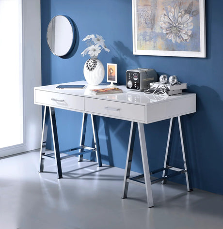 Coleen - High Gloss Writing Desk With USB - Furniture Home Direct