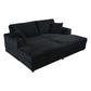 Oversized Loveseat Chaise With 2 USB Ports, 2 Cup Holders And 2 Throw Pillows - Furniture Home Direct
