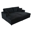 Oversized Loveseat Chaise With 2 USB Ports, 2 Cup Holders And 2 Throw Pillows - Furniture Home Direct