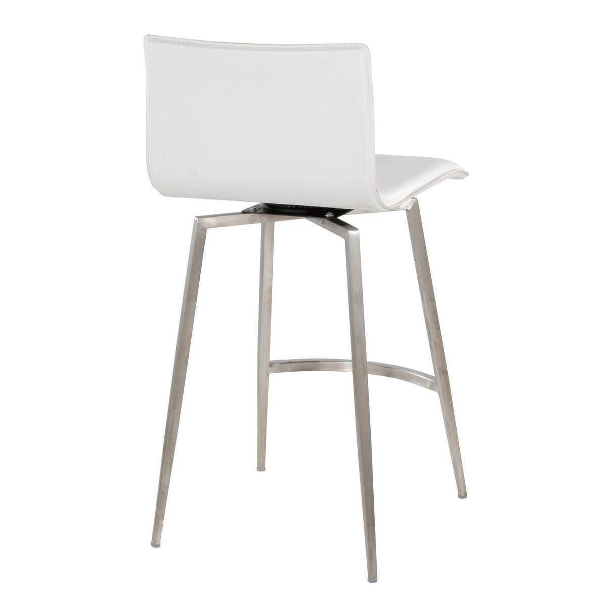 Mara - Upholstered Contemporary Fixed Height Counter Stool With Swivel (Set of 2) - White - Furniture Home Direct