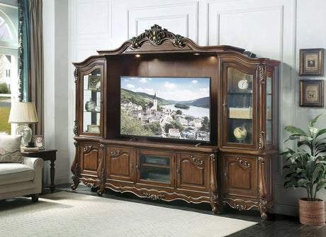 Latisha - Entertainment Center - Antique Oak - Furniture Home Direct