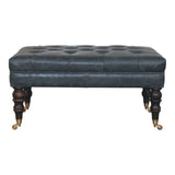 Buffalo - Leather Ottoman With Castor Legs - Furniture Home Direct