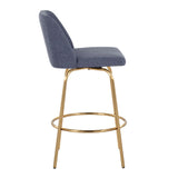 Toriano - Contemporary, Fixed Height Counter Stool With Swivel With Round Footrest (Set of 2) - Furniture Home Direct