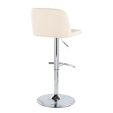 Toriano - Contemporary Adjustable Barstool With Swivel & Rounded T Footrest (Set of 2) - Furniture Home Direct