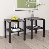 Glass Two Layer Tea Table, Small Round Table, Bedroom Corner Table, Living Room Side Table - Furniture Home Direct