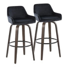Daniella - Contemporary Fixed Height, Barstool With Swivel With Round Footrest (Set of 2) - Furniture Home Direct
