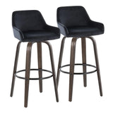 Daniella - Contemporary Fixed Height, Barstool With Swivel With Round Footrest (Set of 2) - Furniture Home Direct
