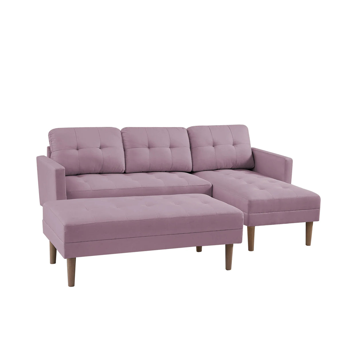 Sectional with Ottoman - Pink - Furniture Home Direct
