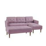 Sectional with Ottoman - Pink - Furniture Home Direct