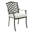 Aluminum Dining Arm Chair With Cushion (Set of 2) - Cast Silver - Furniture Home Direct