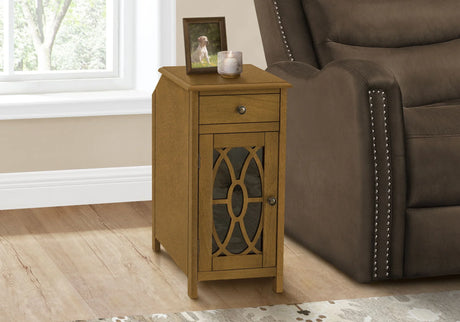 Accent Side Table, Storage Drawer, Traditional - Taupe - Furniture Home Direct