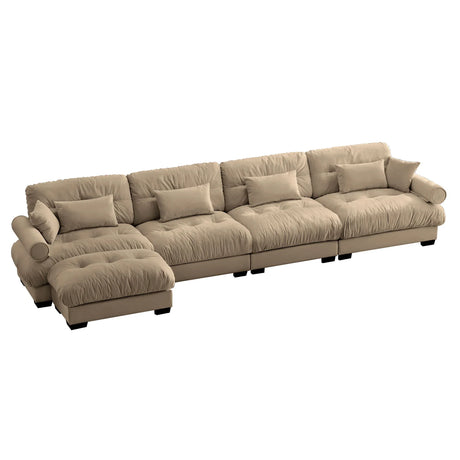 Super Comfort Oversized Modular Sectional Sofa With Movable Ottoman - Furniture Home Direct